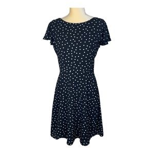 London‎ Times Polka Dot Waterfall Back Ruffle Detail Black and White Size 8